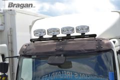 Roof Bar A + Jumbo Spots + White LEDs For Renault Midlum - BLACK
