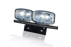Black Number Plate Light Bar + 9.5" Jumbo Spot Lamps For Ford Transit Tourneo Connect 2024+