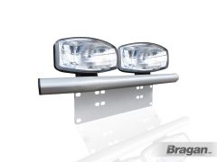 Number Plate Light Bar + 9"Jumbo Spot Lamps x2 For Audi Q7 2016+