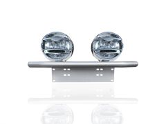 Number Plate Bar + 6" Chrome Round Spot Light x2 For Mazda BT-50 2016+