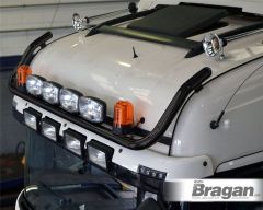 Roof Bar + LED Spots + Beacons For American - Peterbilt 579 / 587 / 389 - BLACK