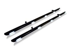 Black Side Bars + White LEDs For Isuzu D-Max Rodeo 2002 - 2007