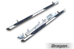 Side Bars Pair + 4 Step Pads Tapered Ends For Renault Captur SWB 2018 - 2020