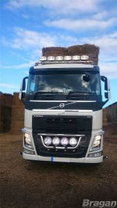 Roof Bar + LEDs + Spots + Clear Beacons For Volvo FMX Low Standard Sleeper 2021+ Stainless