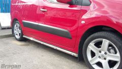 Side Bars + Amber LEDs For Peugeot Partner 2019 - 2023 with Mudflaps