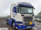 To Fit Pre 2009 Scania P, G, R, Series Standard Sleeper Roof Light Bar + Slim LEDs + Jumbo Spots x4 + Clear Lens Beacon x2