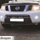 Front Spoiler Bar + Slim LEDs For Nissan Navara D40 2005 - 2010 BLACK