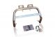 A Bar Bull Bar + 2 Rectangle Chrome Spots For Mitsubishi Pajero Shogun 2005 - 2015 with Detachable Center Logo Plate