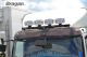 Roof Bar A + Jumbo Spots + White LEDs For Renault Midlum - BLACK