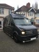 Black Roof Bar C + Jumbo LED Spots For Renault Master 2018-2024 Medium High Top