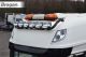 To Fit 2013+ DAF XF 106 Super Space Cab Roof Bar B Black Steel + Jumbo Spots + Clear Beacons