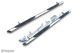 Side Bar Pair Tapered Ends - 3" + Step Pads x4 For Ford Transit Tourneo Custom SWB 2013 - 2018 