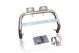 A Bar Bull Bar + 2 Rectangle Chrome Spots For Mitsubishi Pajero Shogun 2005 - 2015 with Detachable Center Logo Plate