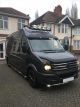 Black Roof Bar C + Jumbo LED Spots For Renault Master 2018-2024 Medium High Top