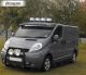 Roof Bar A + Jumbo Spots + LEDs For Vauxhall / Opel Movano 2003 - 2010 Front BLACK