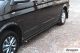 Black Stainless Steel Side Bars + White LEDs For Volkswagen Transporter T6 LWB 2015-2019
