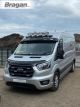 Black Roof Bar + Spots + LEDs For Ford Transit MK8 2014 - 2021 Medium High
