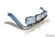Roof Bar + Jumbo LED Spots Lamps + Clamps For Peugeot Boxer 2014+ Stainless Light Bar